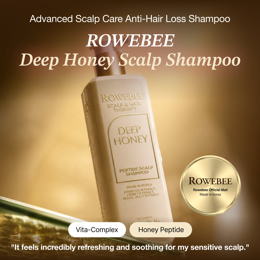 Rowbee Deep Honey Peptide Scalp Shampoo